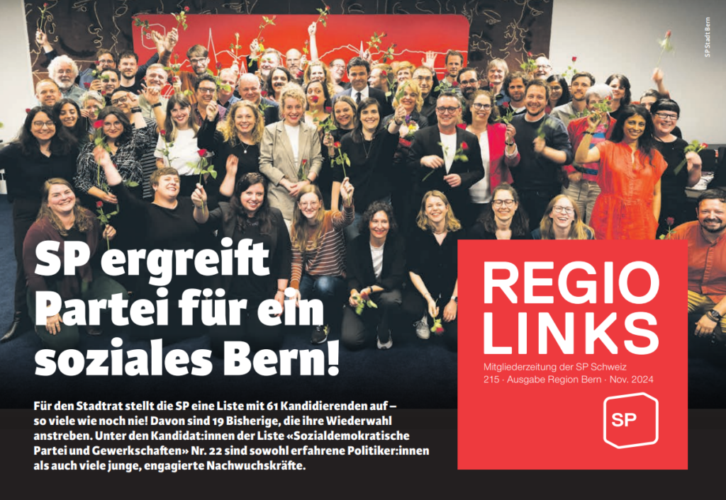 SP ergreift Partei für ein soziales Bern!